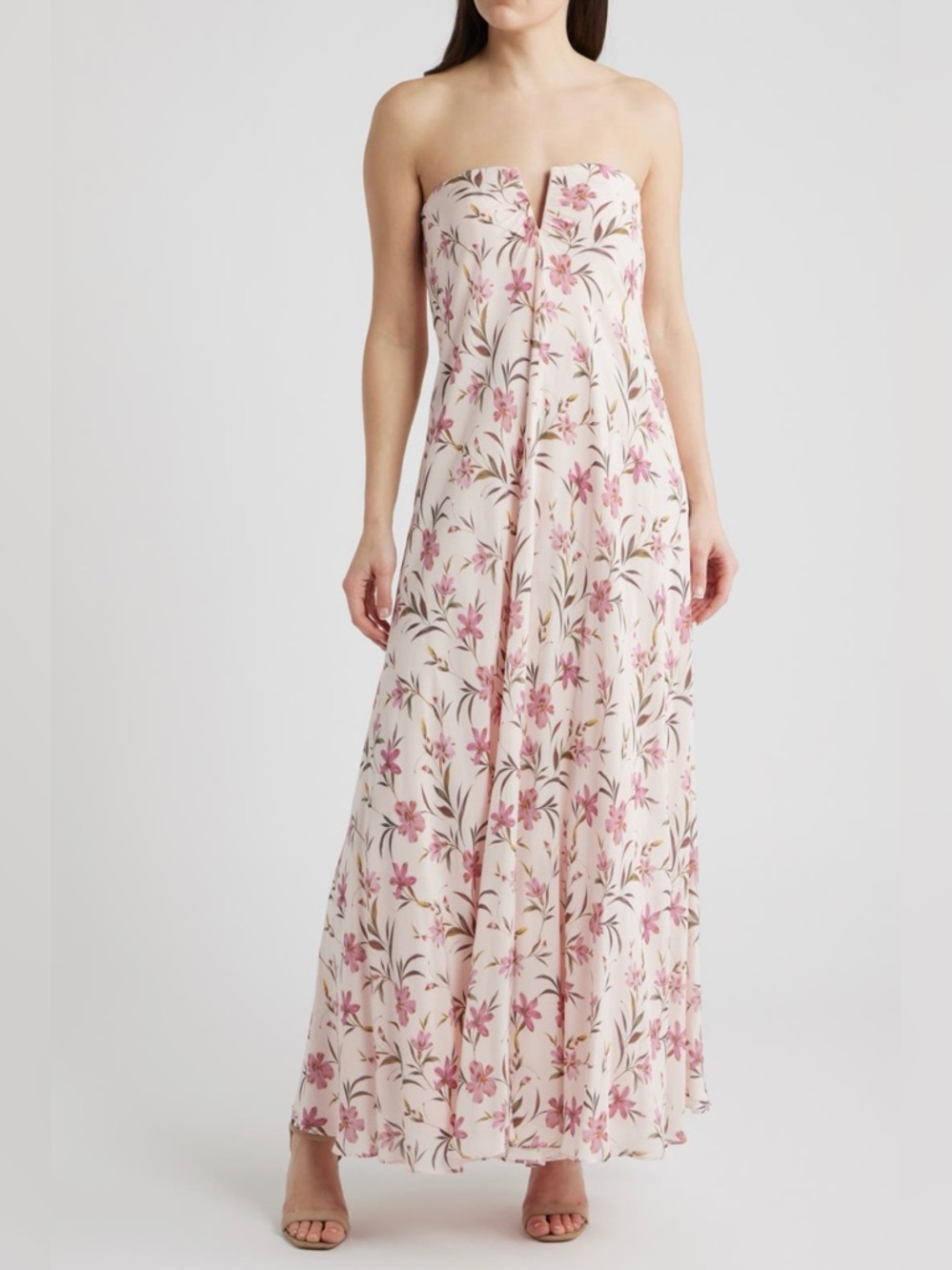 Parker The Emerson Floral Strapless Maxi Dress